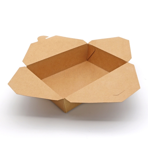1900ml 64.25oz 6.63"x4.73"x2.20" 337g Kraft Paper Box Containers for Food