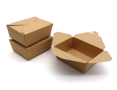 1300ml 43.96oz 5.91"x4.72"x2.56" 300g Kraft Paper Disposable Food Box for Snack