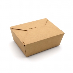 1300ml 43.96oz 5.91"x4.72"x2.56" 300g Kraft Paper Disposable Food Box for Snack