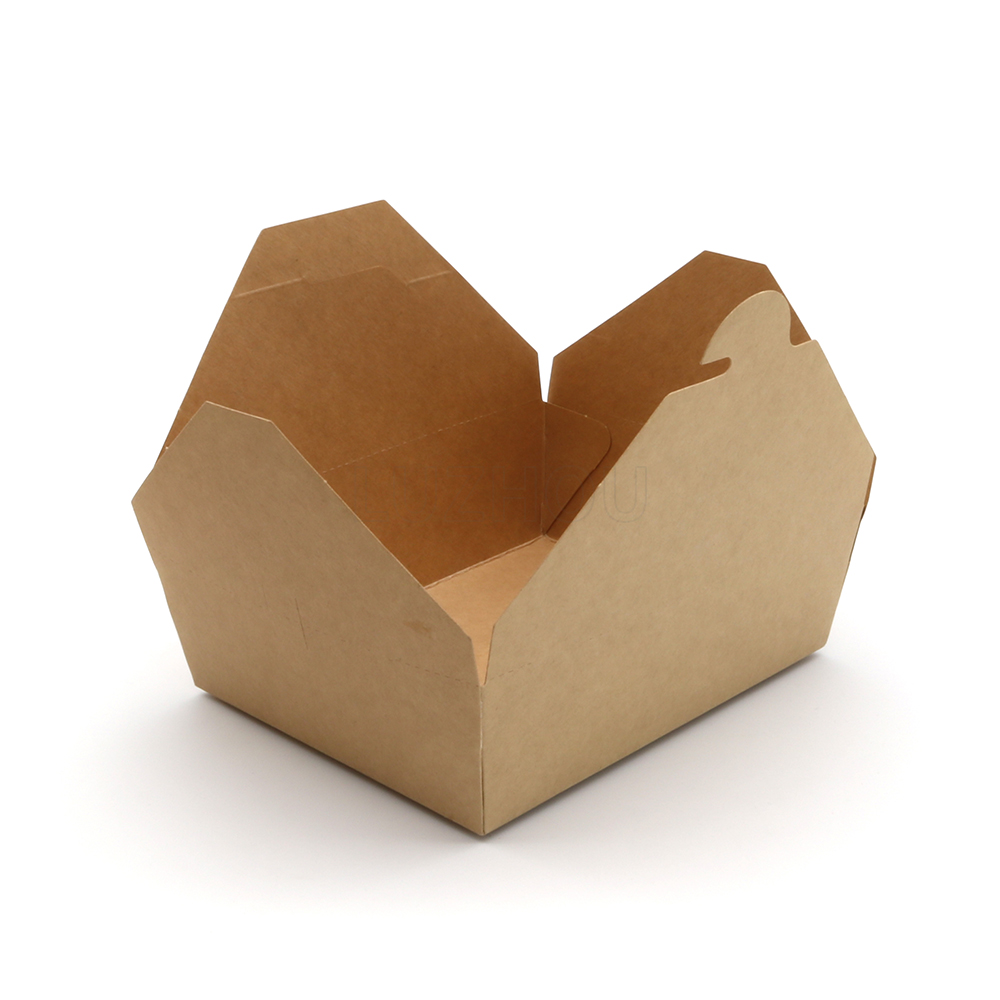 1000ml 33.81oz 5.91"x4.72"x1.97" 300g Kraft Paper Brown Takeaway Containers for Noodle