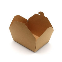 1300ml 43.96oz 5.91"x4.72"x2.56" 300g Kraft Paper Disposable Food Box for Snack
