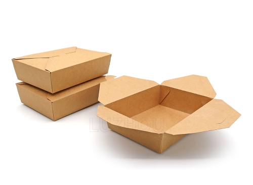 1900ml 64.25oz 6.63"x4.73"x2.20" 337g Kraft Paper Box Containers for Food