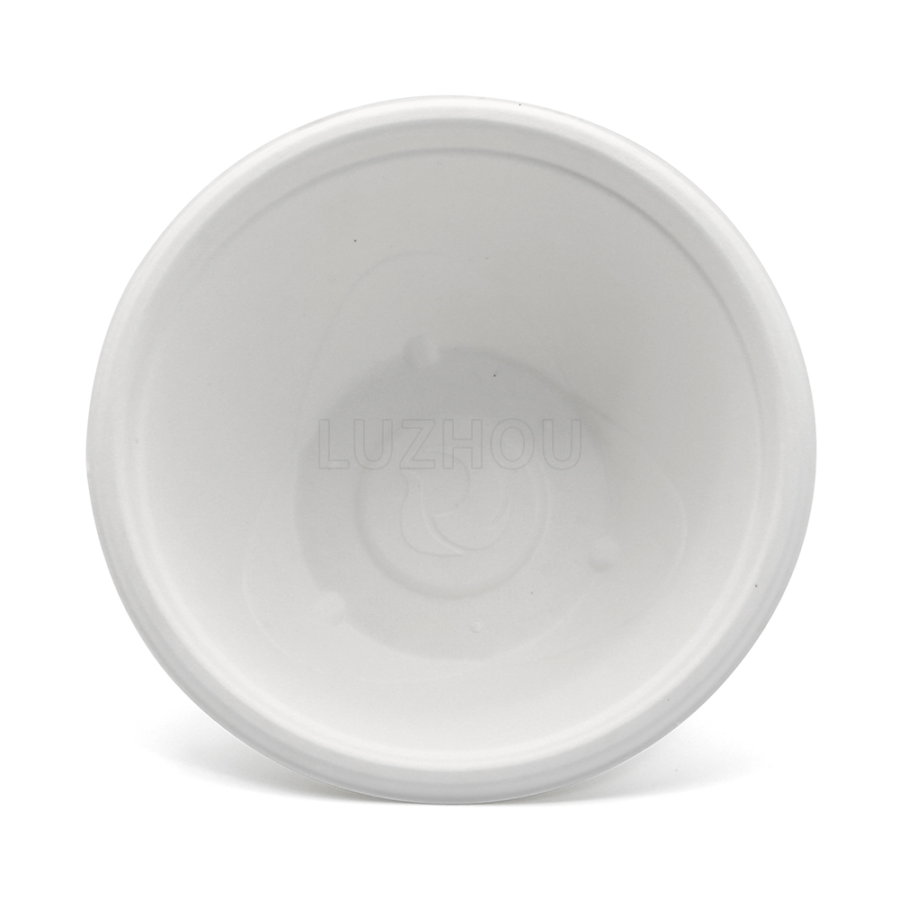 1000ml 34oz Φ10"xH4.6" 19g Bagasse Compostable Paper Soup Container with Cover