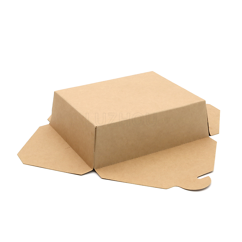 1000ml 33.81oz 5.91"x4.72"x1.97" 300g Kraft Paper Brown Takeaway Containers for Noodle