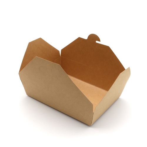 1450ml 49.03oz 7.60"x5.43"x1.93" 337g Kraft Paper Takeaway Food Container for Salad