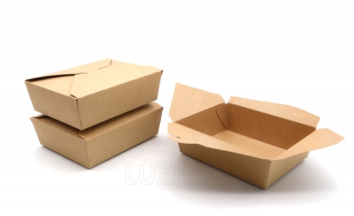 1000ml 33.81oz 5.91"x4.72"x1.97" 300g Kraft Paper Brown Takeaway Containers for Noodle