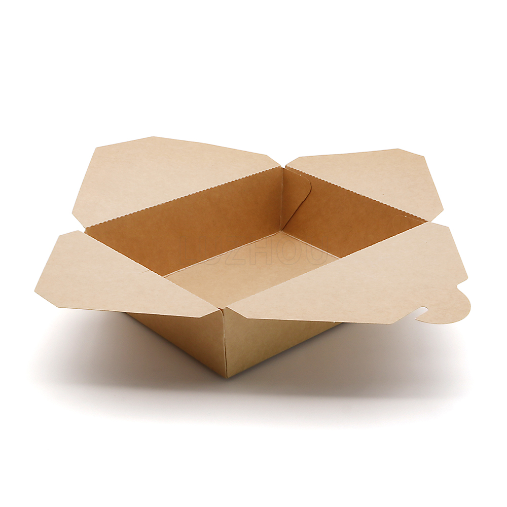 1000ml 33.81oz 5.91"x4.72"x1.97" 300g Kraft Paper Brown Takeaway Containers for Noodle