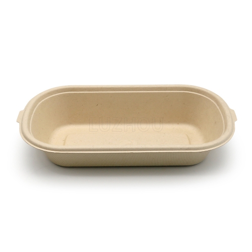850ml 29oz 9.2"x5.2"x1.8" 20g 1-Comp Bagasse Compostable Disposable Salad To Go Packaging Box