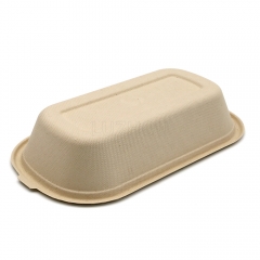 850ml 29oz 9.2"x5.2"x1.8" 20g 1-Comp Bagasse Compostable Disposable Salad To Go Packaging Box