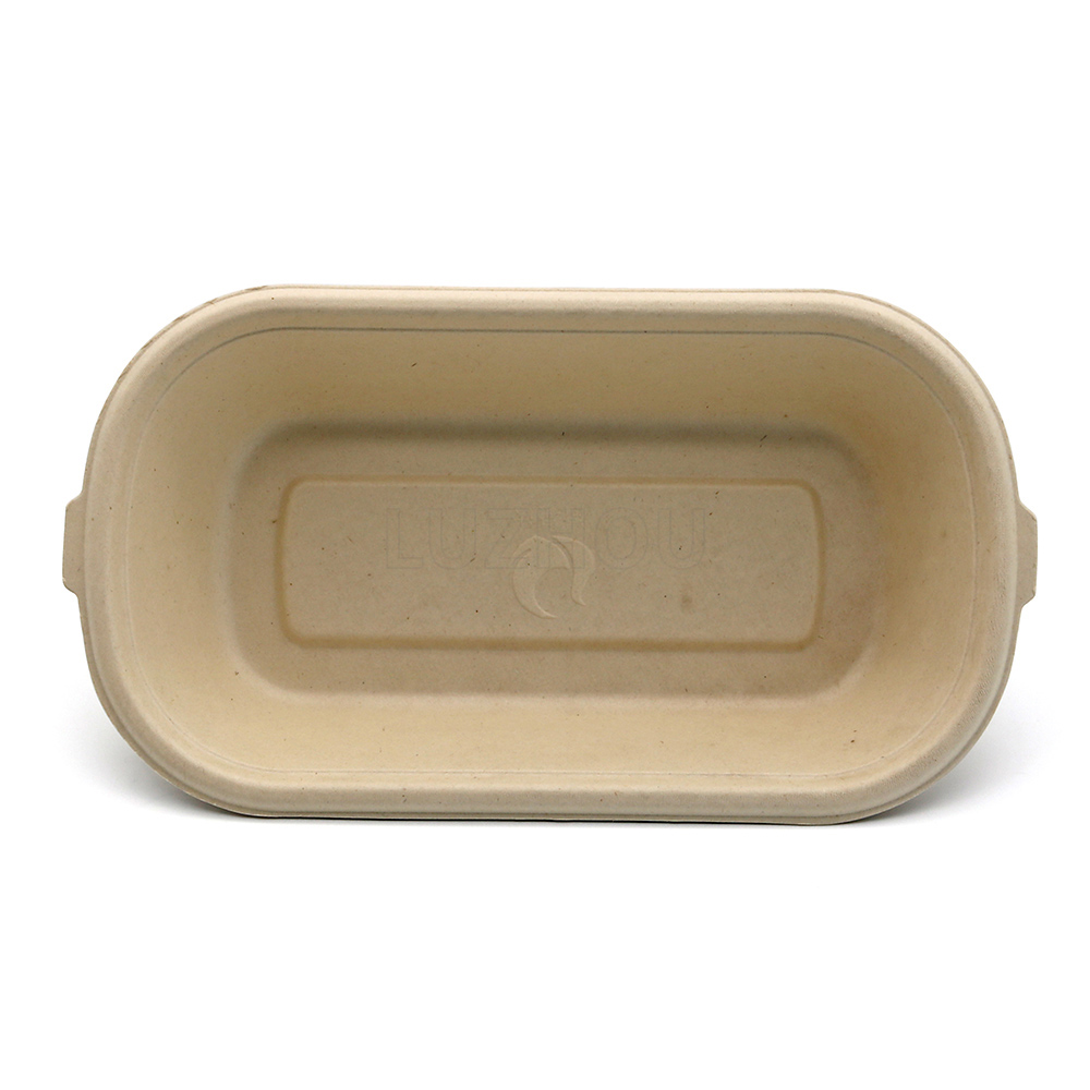 850ml 29oz 9.2"x5.2"x1.8" 20g 1-Comp Bagasse Compostable Disposable Salad To Go Packaging Box