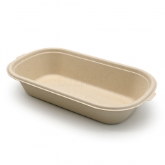 850ml 29oz 9.2"x5.2"x1.8" 20g 1-Comp Bagasse Compostable Disposable Salad To Go Packaging Box