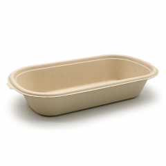 850ml 29oz 9.2"x5.2"x1.8" 20g 1-Comp Bagasse Compostable Disposable Salad To Go Packaging Box