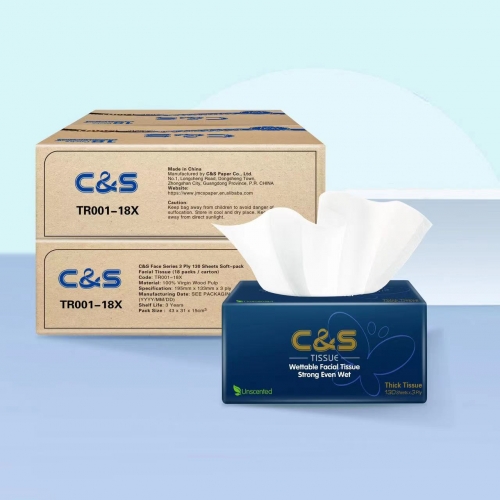C&S 3 Ply 130 Sheets Facial Tissue