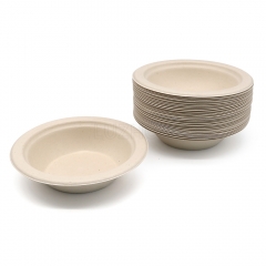 360ml 12oz Φ9.7"xH2.3" 10g Bagasse Compostable Take Away Salad Packing Bowl