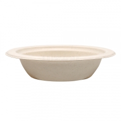 360ml 12oz Φ9.7"xH2.3" 10g Bagasse Compostable Take Away Salad Packing Bowl