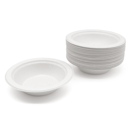 360ml 12oz Φ9.7"xH2.3" 10g Bagasse Compostable Take Away Salad Packing Bowl