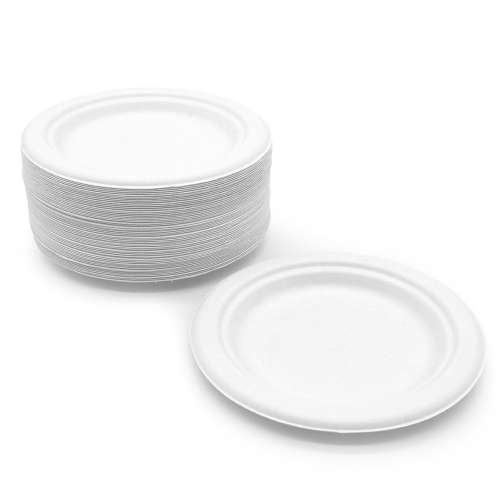 ф7"x0.6" 8.5g Bagasse Bio Compostable Disposable Plate