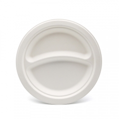 ф9"x0.8" 15g 2-Comp Bagasse Bio-degradable Compostable Paper Dish