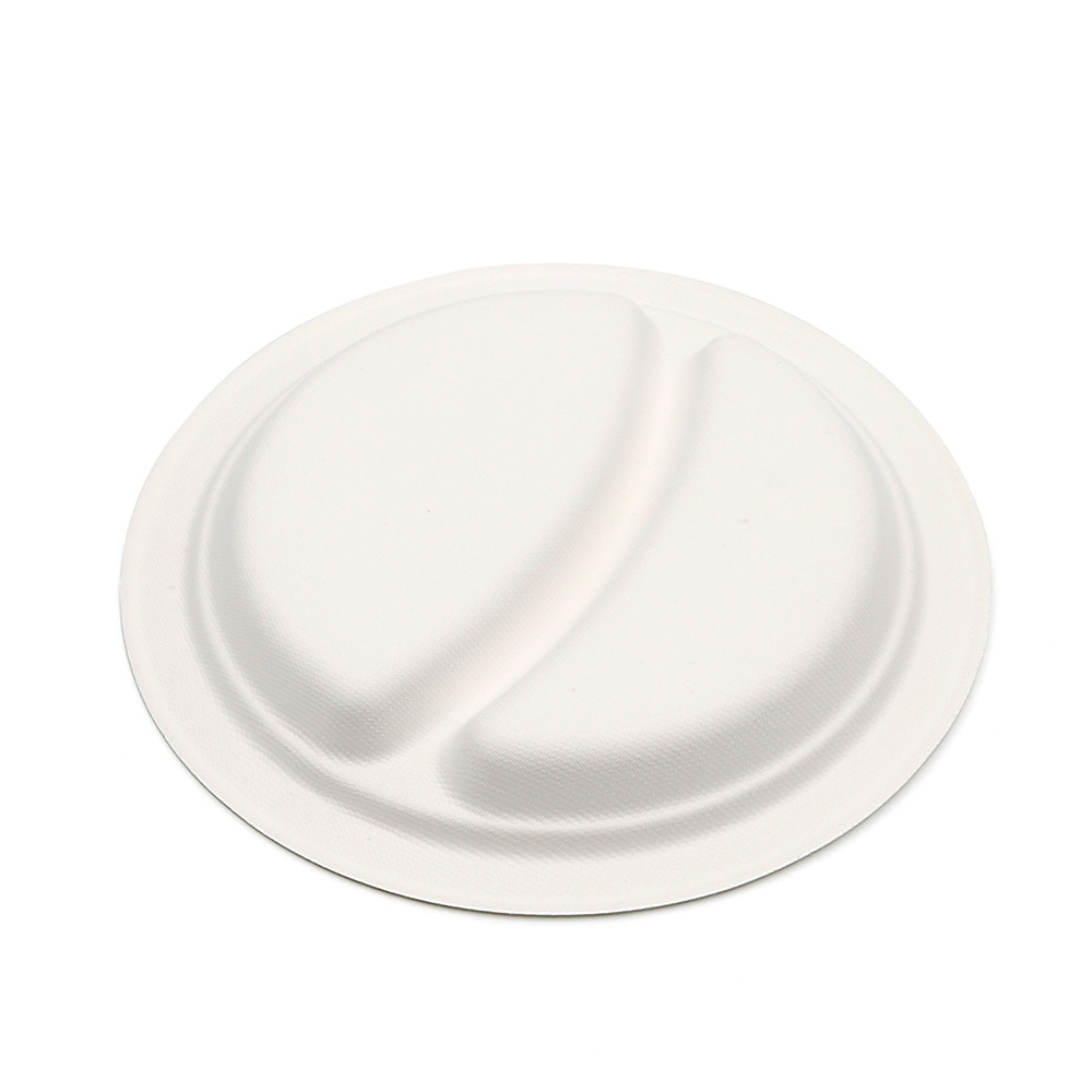 ф9"x0.8" 15g 2-Comp Bagasse Bio-degradable Compostable Paper Dish