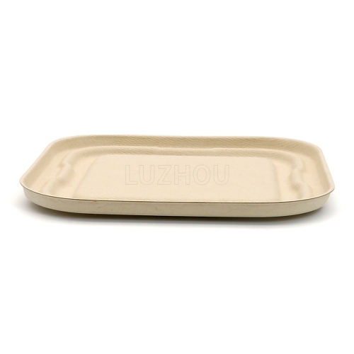 500ml 6.5"x6.5"xH2" 19g Square Bagasse Compostable Paper To Go Food Containers