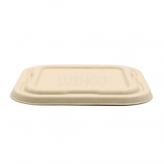 500ml 6.5"x6.5"xH2" 19g Square Bagasse Compostable Paper To Go Food Containers