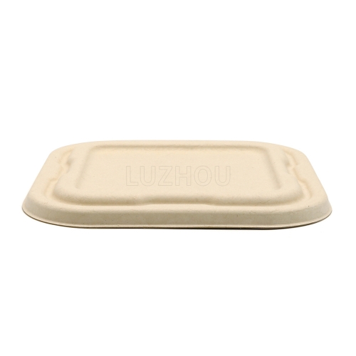 500ml 6.5"x6.5"xH2" 19g Square Bagasse Compostable Paper To Go Food Containers