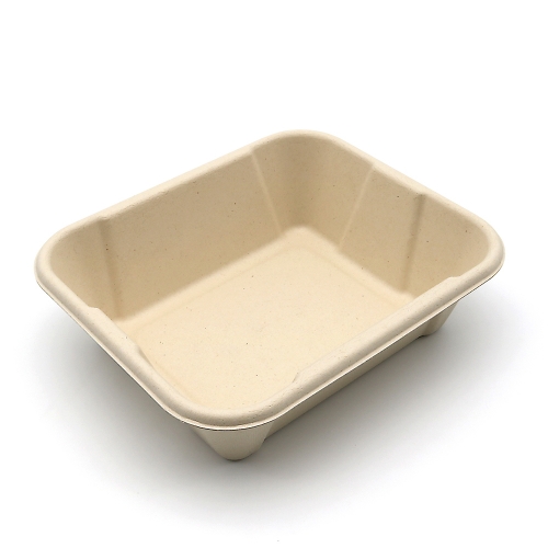2500ml 8.5"x7.2"xH2.5" 30g Bagasse Compostable Large Takeout Container for Restaurants Custom