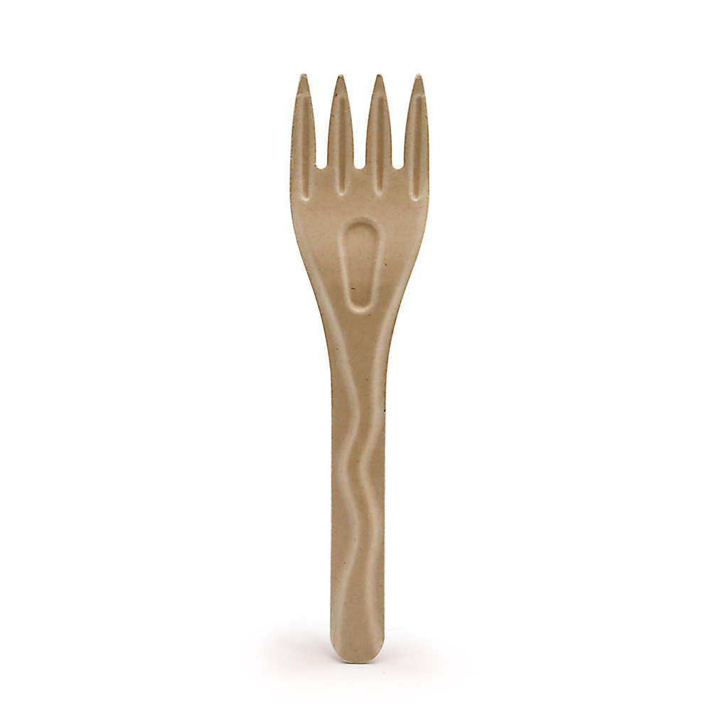 6.30" 3.2g Heavy-Duty Bagasse Compostable Earth Friendly Disposable Fork