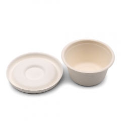 60ml 2oz 2.6"x1.6"xH1.2" 3g Bagasse Biodegradable Compostable To Go Sauce Cup with Lid