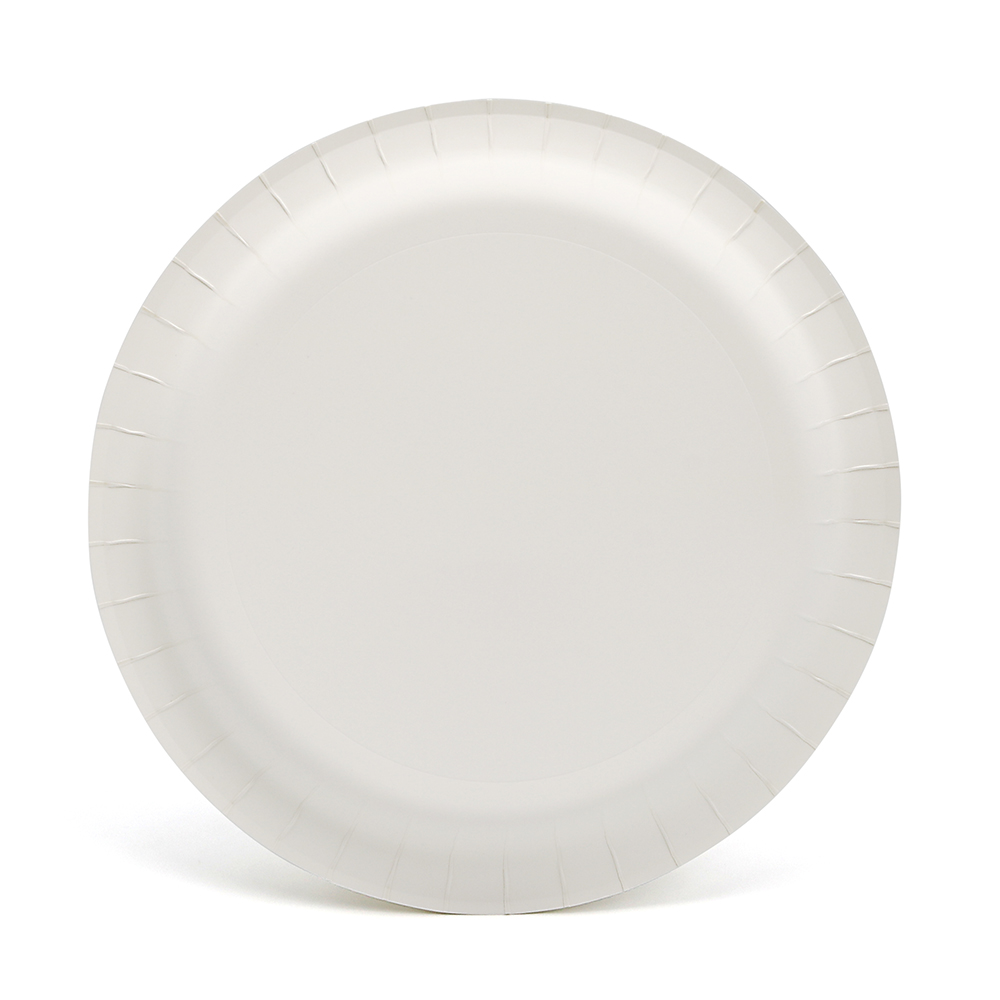 [Print on Demand] 10" Unprinted Coated 280g Food Grade White Cardboard Disposable Paper Plates for Chrismas Festive