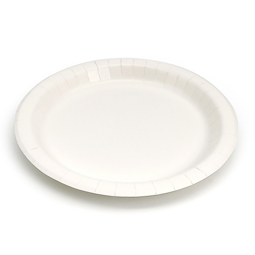 [Print on Demand] 10" Unprinted Coated 280g Food Grade White Cardboard Disposable Paper Plates for Chrismas Festive