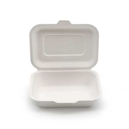 400ml 4.65x5.98xH2.28" (Fold) 15g Bagasse Biodegradable Compostable Mini Take Away Container