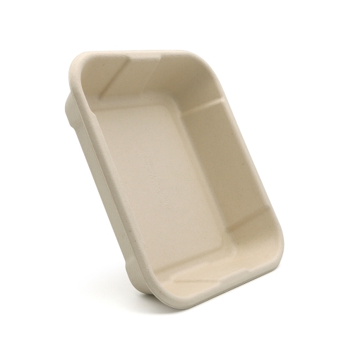 8.5"x7.3"xH1.8" 24g Bagasse Compostable Party Meal Tray Container with Lid