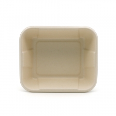 8.5"x7.3"xH2.5" 30g Bagasse Compostable Meal Serving Tray with Lid