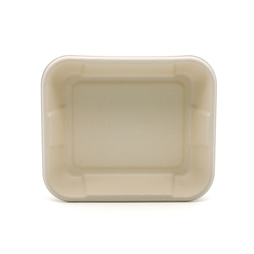 8.5"x7.3"xH1.8" 24g Bagasse Compostable Party Meal Tray Container with Lid