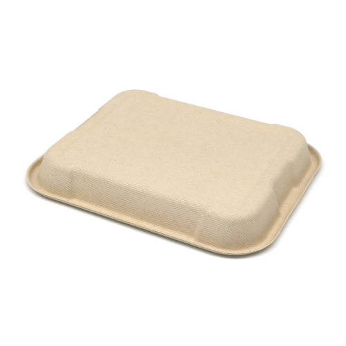 8.5"x7.3"xH1" 22g Bagasse Compostable Fish and Chip Tray