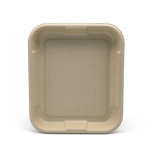 8.5"x7.3"xH1" 22g Bagasse Compostable Fish and Chip Tray