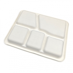 5-Comp 10.3"x8.3"xH0.6" 21g Bagasse Compostable To Go Food Tray