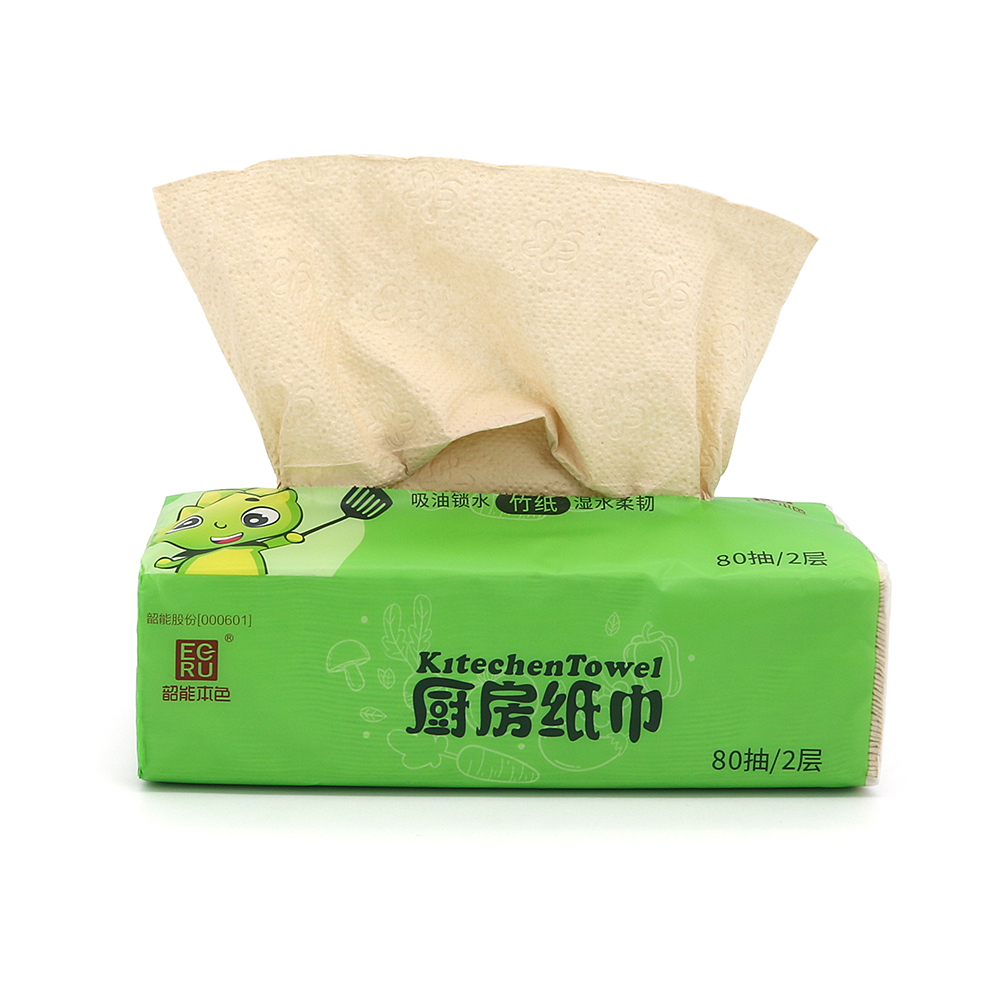 Virgin Bamboo Pulp 2 Ply 80 Sheet/Packet 3 Packet/Pack Kitchen Cleaning Paper Towel
