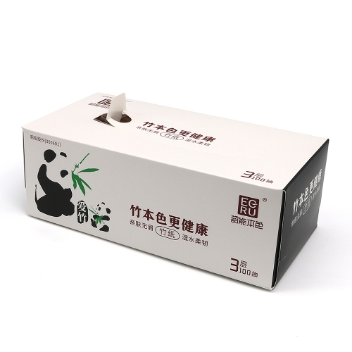 Virgin Bamboo Pulp 3 Ply 100 sheet/box 3 box/pack Soft Facial Paper Napkin Box Bulk