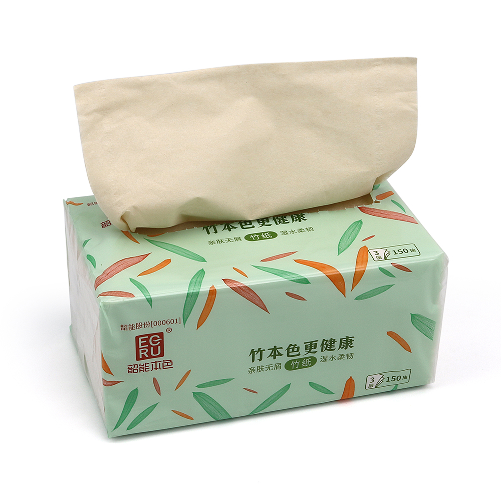 Virgin Bamboo Pulp 3 Ply 150 sheet/packet 3 packet/pack Dry Facial Tissue Paper