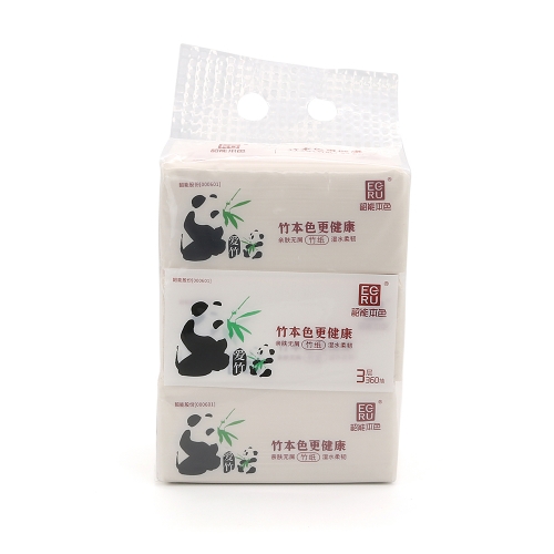 Virgin Bamboo Pulp 3 Ply 120 sheet/packet 3 packet/pack Recycled Soft Facial Paper