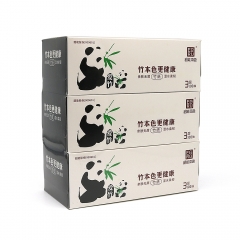 Virgin Bamboo Pulp 3 Ply 100 sheet/box 3 box/pack Soft Facial Paper Napkin Box Bulk