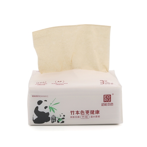 Virgin Bamboo Pulp 3 Ply 120 sheet/packet 3 packet/pack Recycled Soft Facial Paper