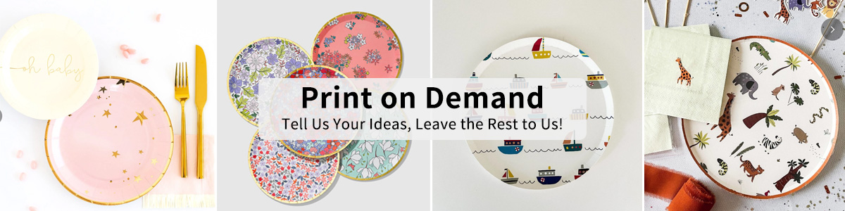 Print on Demand Cardboard Disposable Paper Plates
