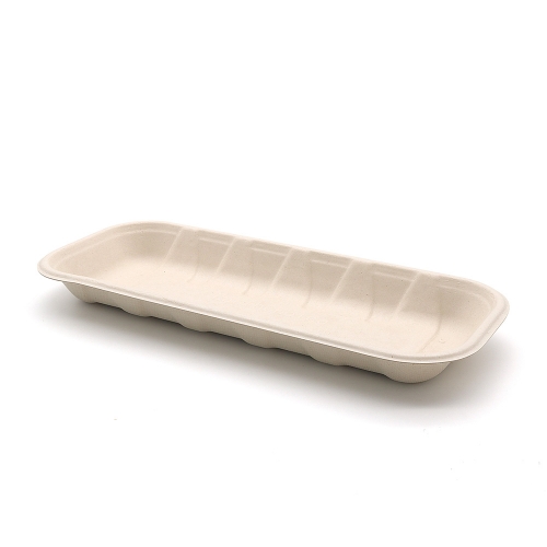 10.4"x4.3"x1" Bagasse Compostable Mixed Fresh Fruit Tropical Vegetable Tray