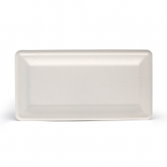 8.6"x3.5"x0.8" 10g Bagasse Compostable Sushi Serving Platter Tray