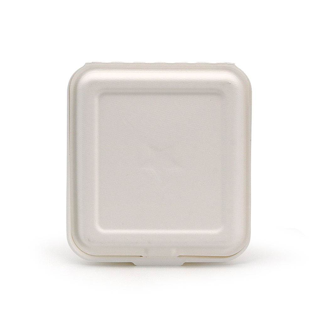 850ml 7.56x8.27xH2.36" (Fold Size) 30g 2-Comp Bagasse Compostable Eco Friendly Sandwich Packaging To Go Container