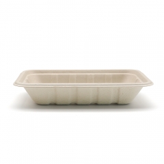 7.3"x4.8"x1.4" Bagasse Compostable Eco Friendly Fresh Food Packaging Tray