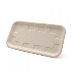 9.4"x5"x0.5" Bagasse Compostable Large Fresh Veggie Fruit Plate Tray for Party